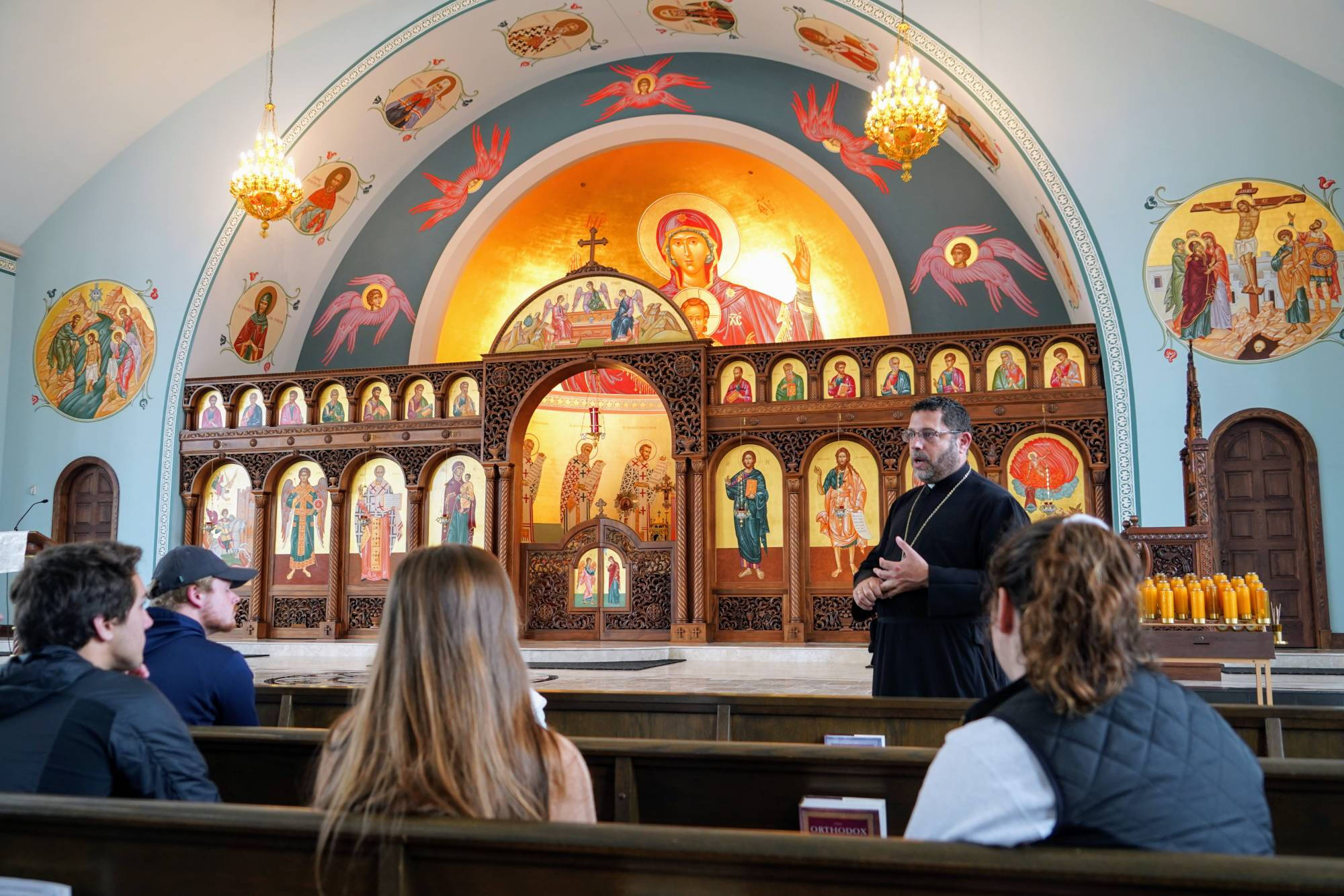 GVSU students visit an Orthodox church